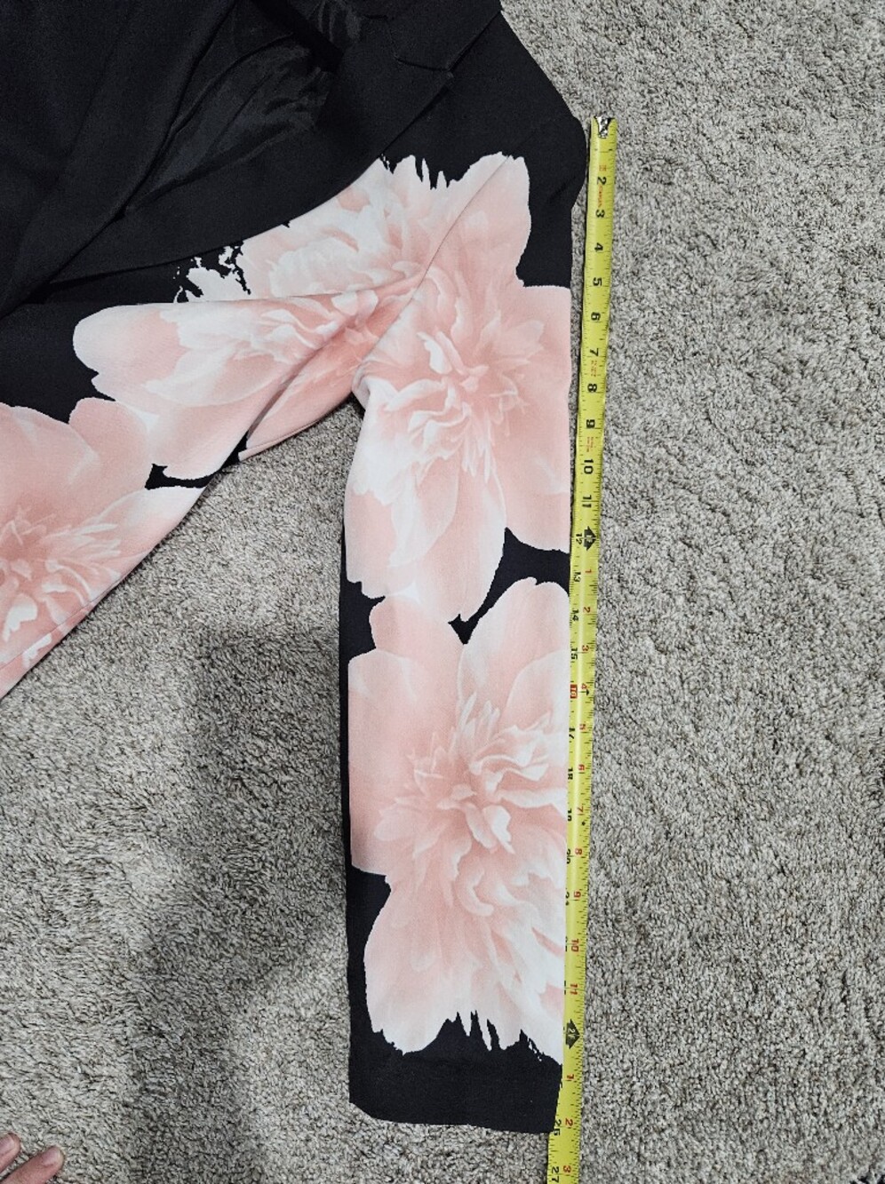 Calvin Klein Black Blazer with Pink Floral Print - Picture 7 of 10